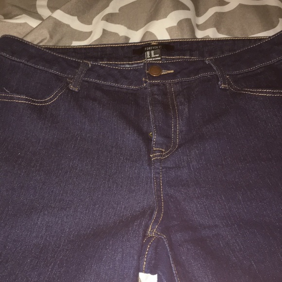 Forever 21 - WORN ONCE Blue Skinny Jeans SIZE 12 - Picture 2 of 4