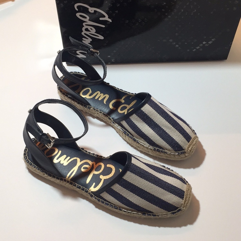 NEW!! Sam Edelman Vivian Espadrilles White Blue