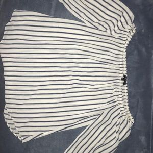 Off-shoulder striped blouse