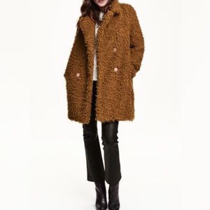 H&M Camel Pile Coat NWOT