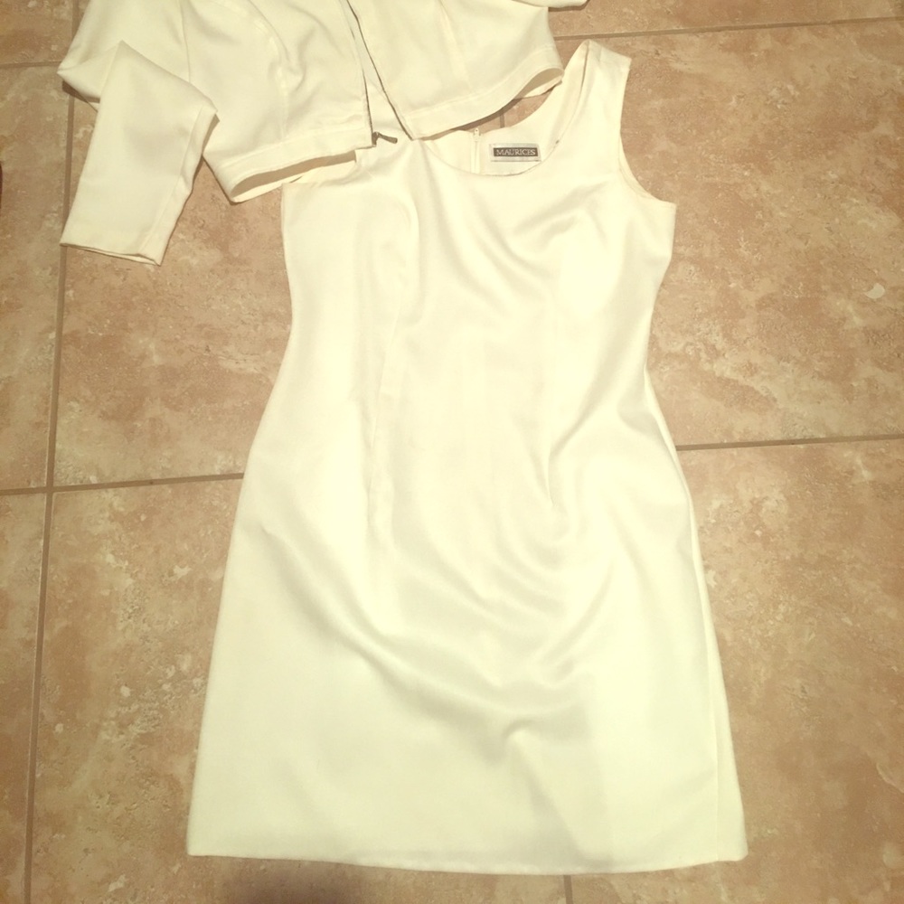 Cream suit dress