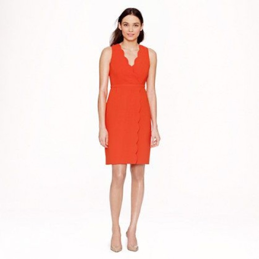 Navy Scallop Dress