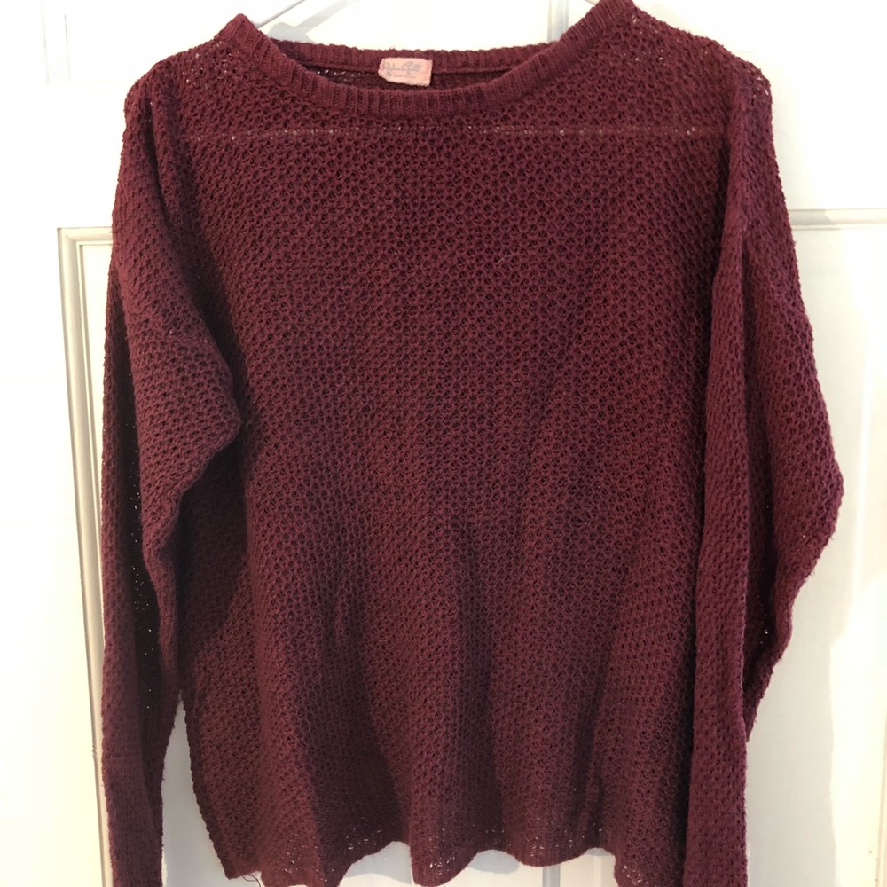 John Galt by Brandy Melville Maroon Knit Sweater