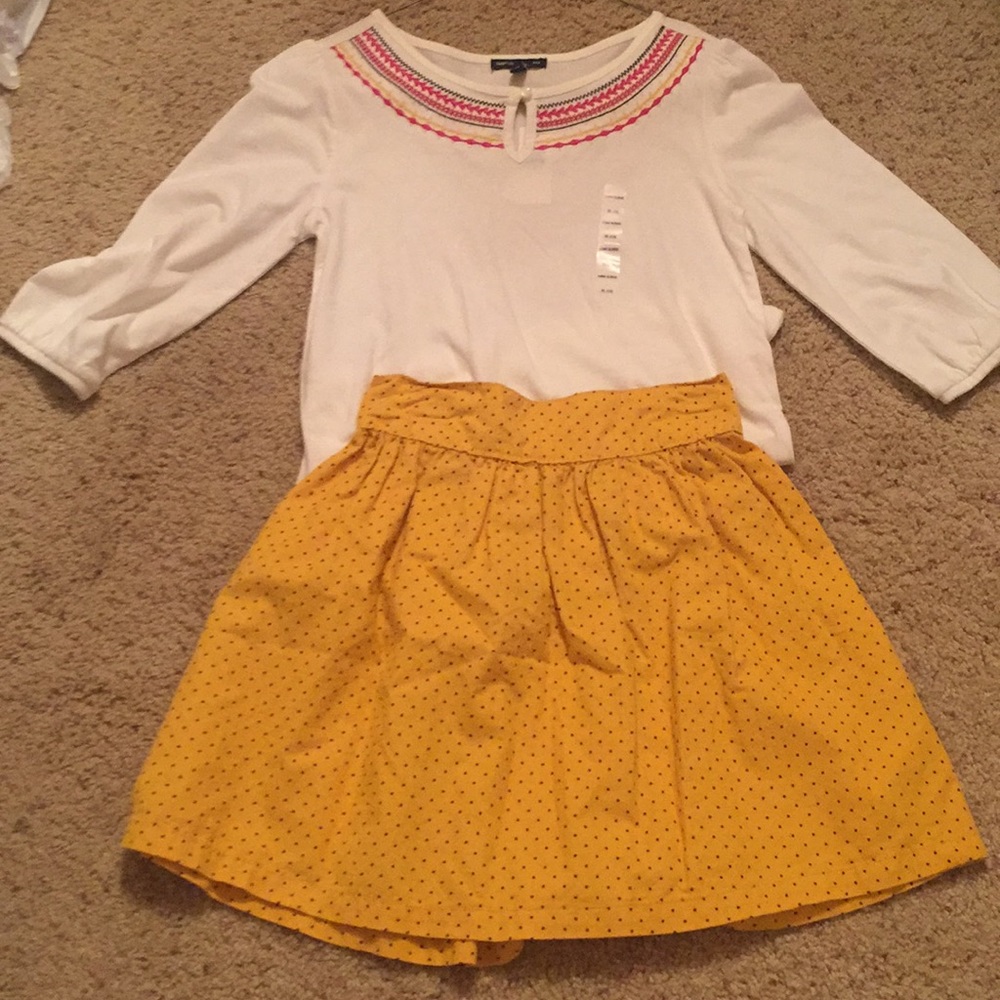 Gap shirt w/ polka dot skirt size 10-12 NWT