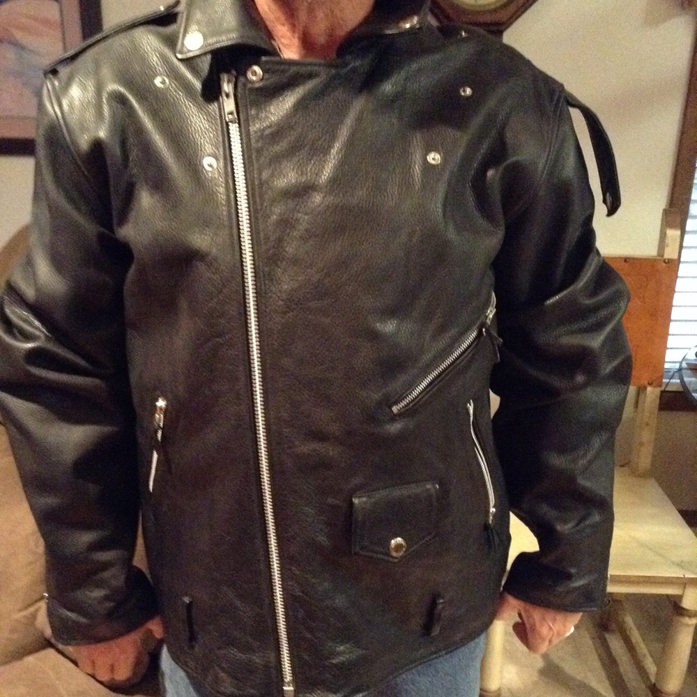 Men's XXL Leather Motorcycle Jacket