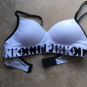 Pink Brand White Wireless Lightly Lined Bra