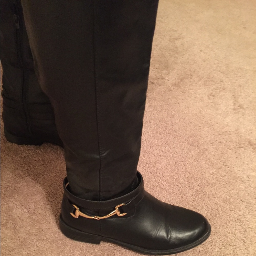 Black Riding Boots with Gold Hardware!!