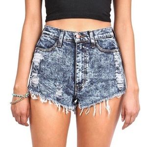 High-Waisted Blue Jean Shorts