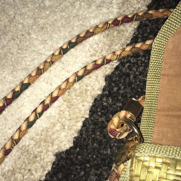Adorable gold and brown woven crossbody - Picture 6 of 6