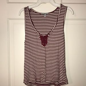 Red & White striped tank top
