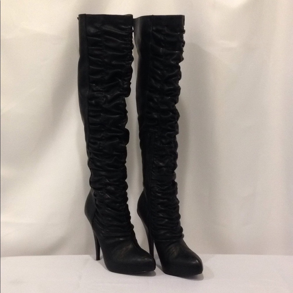 Carlos Santana Black Over the Knee Boot