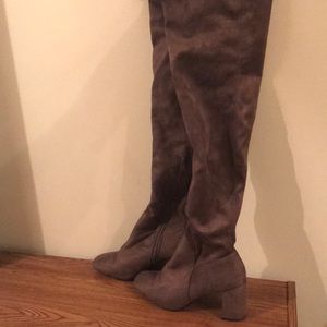 Thigh high brown boots