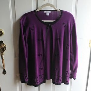 Classy sweater - purple with black accents