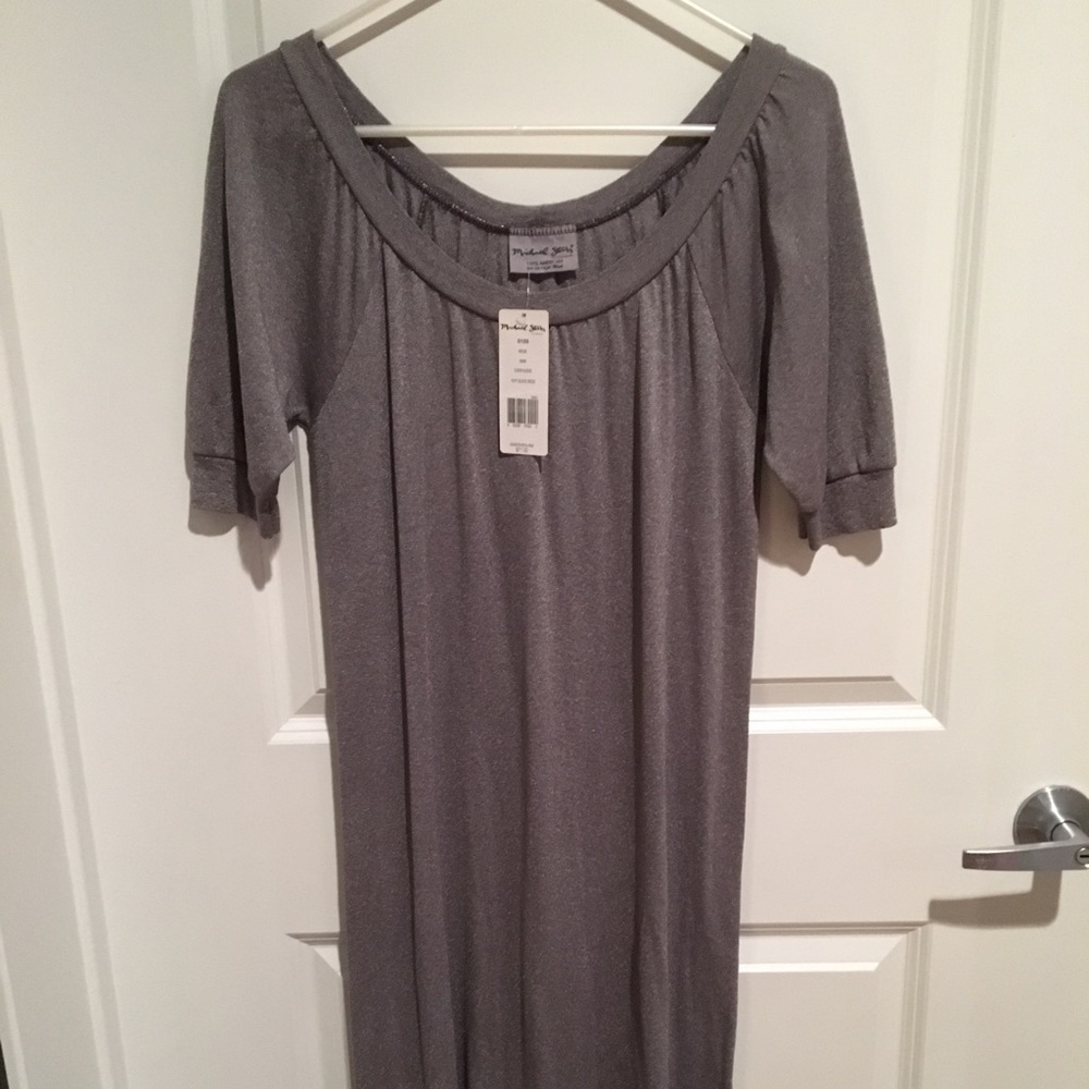 Michael Stars gray metallic shimmer dress.