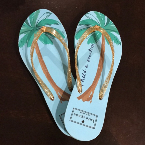 kate spade Shoes - Brand new Kate spade palm tree flip flops