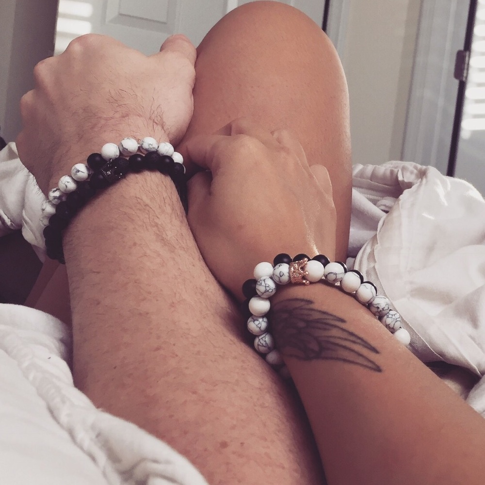 Beautiful his and her distance bracelets