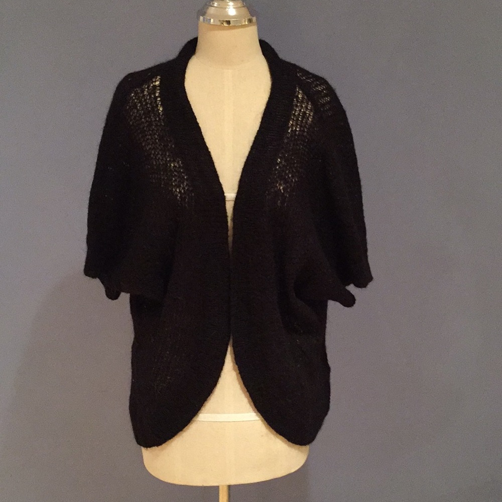 H&M Black Wool Mohair Blend Sweater Cardigan Size M