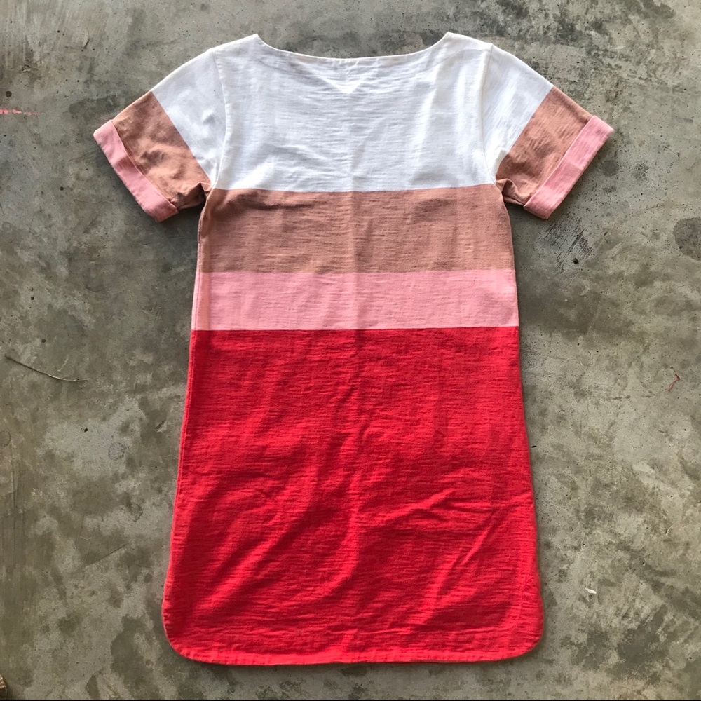J. Crew Colorblock Slub Cotton Shift Dress, EUC - Picture 3 of 7
