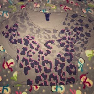 Plus size leopard shirt