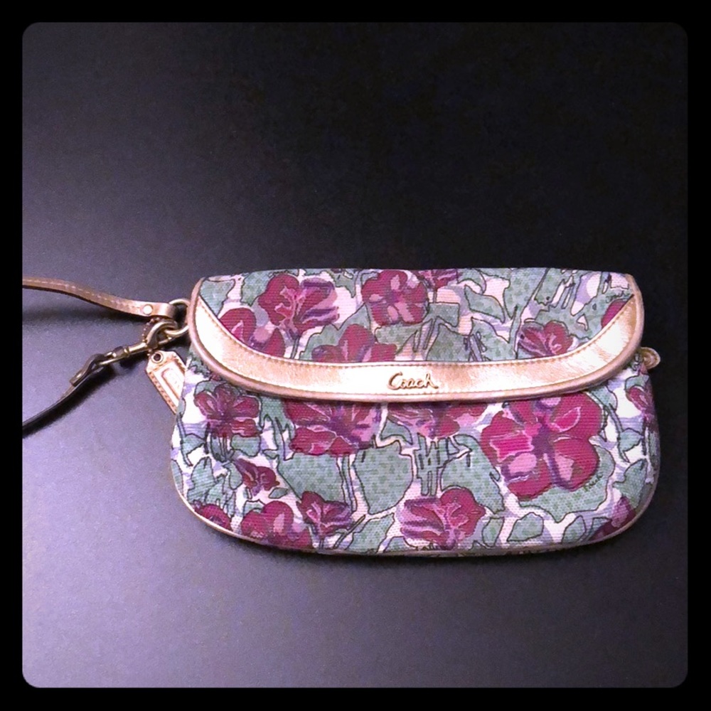 Coach Floral Wristlet