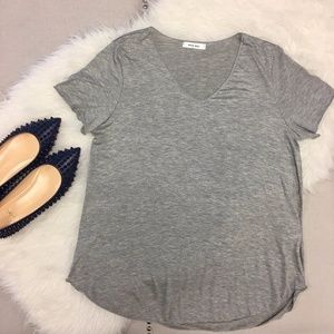 RGL Collection Tops - Gray Modal V-Neck Tee RGL Collection Tops - Gray Modal V-Neck Tee