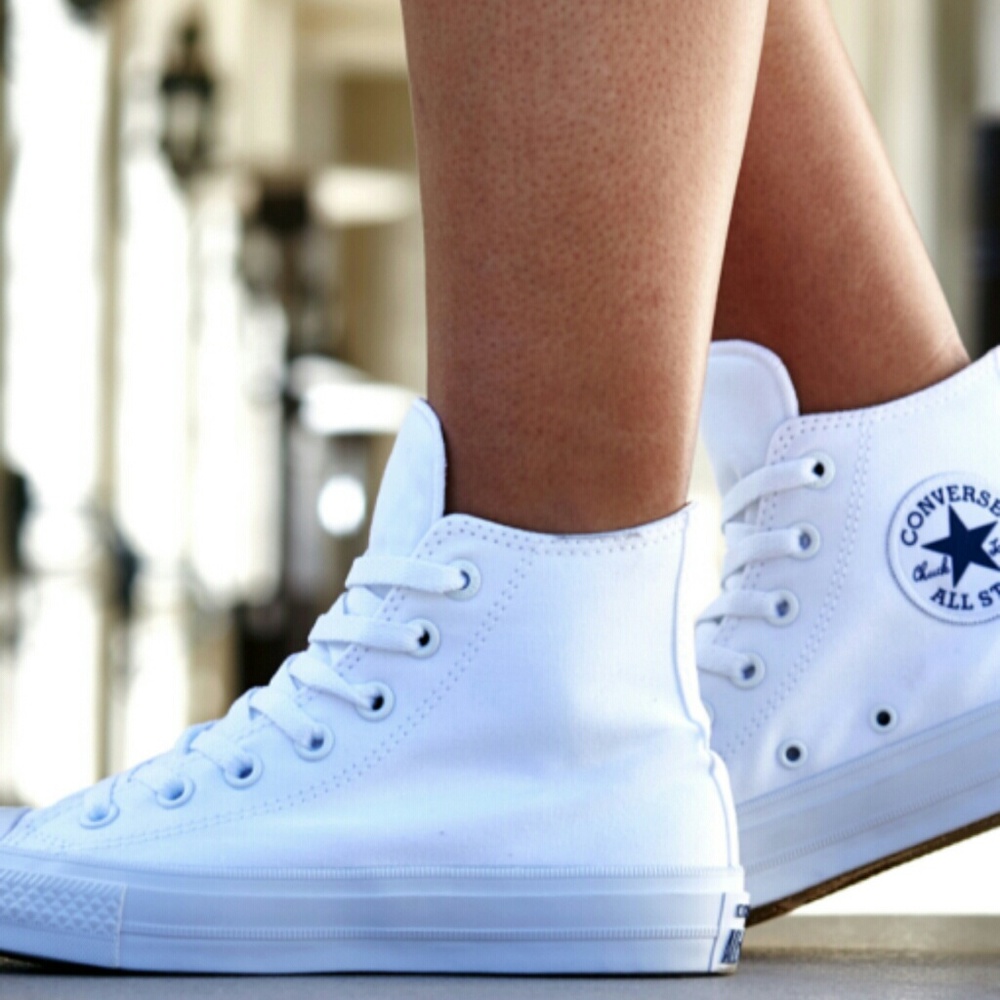 NWT Converse Chuck II 2 Hi Top White Nike Lunarlon