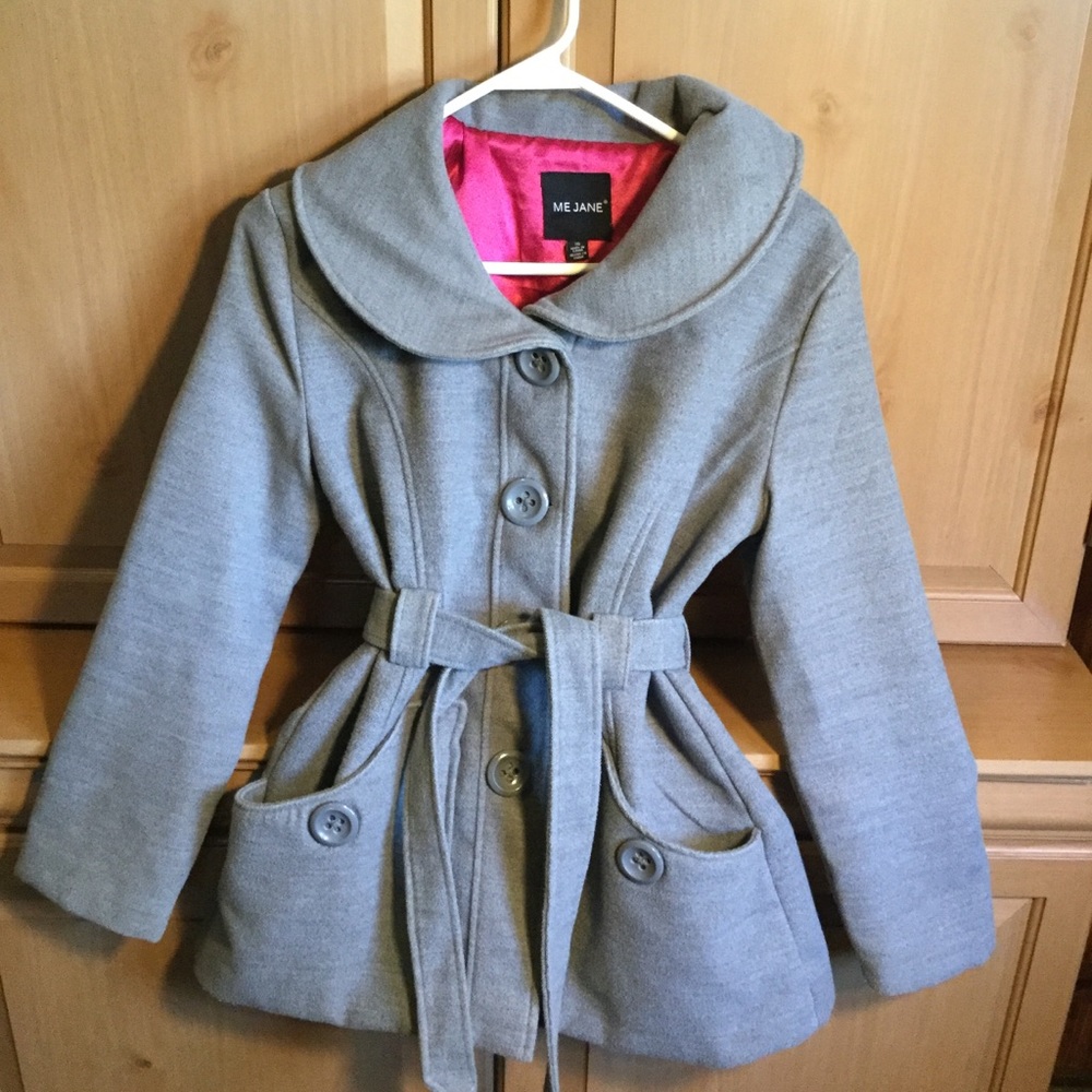 Me Jane Belted Pea Coat - Girls