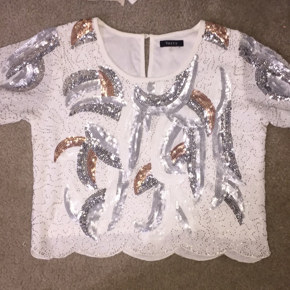 Sequin White top