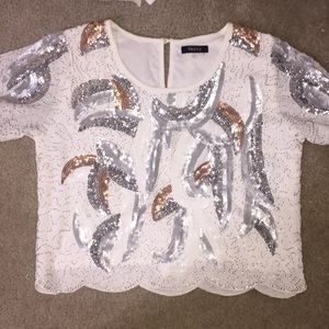 Sequin White top