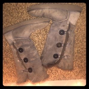 Gray Tall Button UGG Boots ** Negotiable Price**