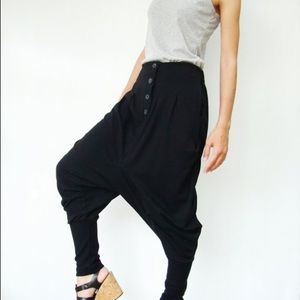 Cotton Jersey Dance Harem Drop-Crotch Unisex Pants