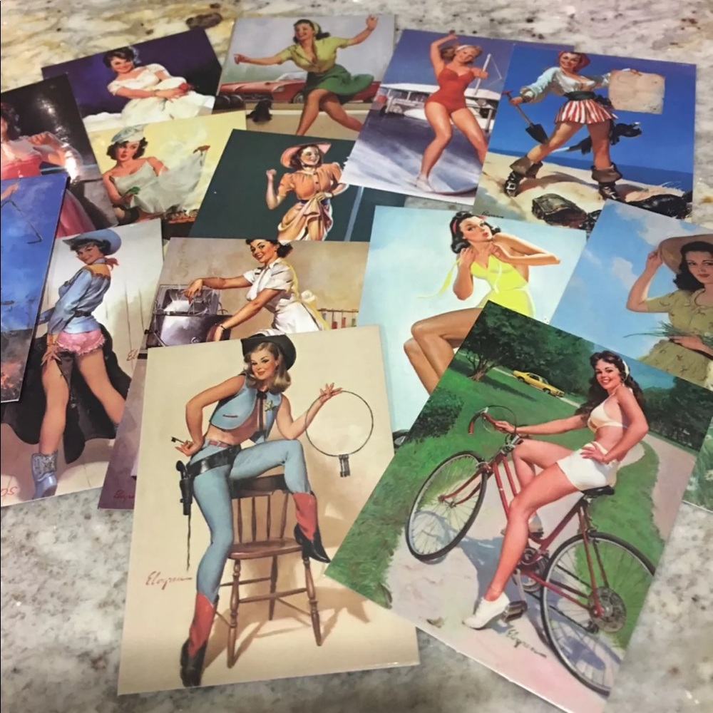 10 Vinyl pin up stickers