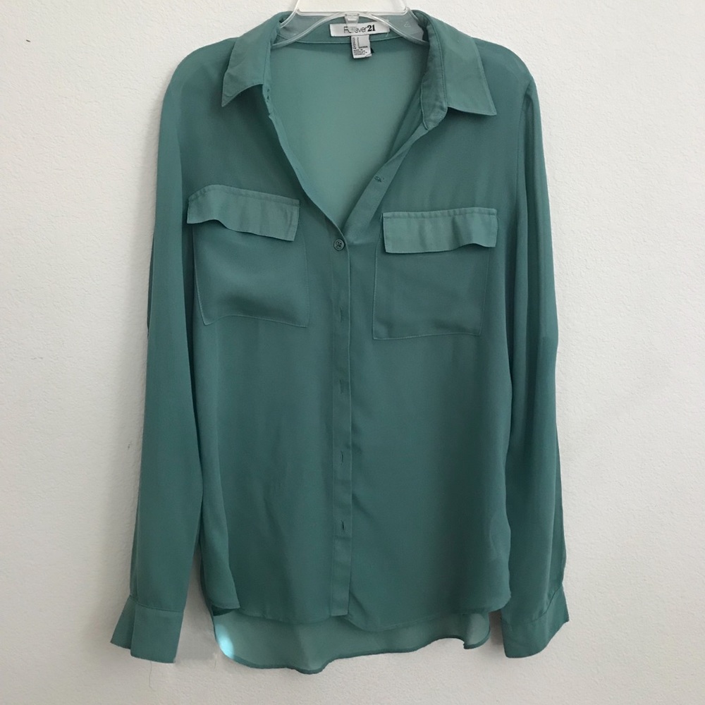 Forever 21 see through button down shirt