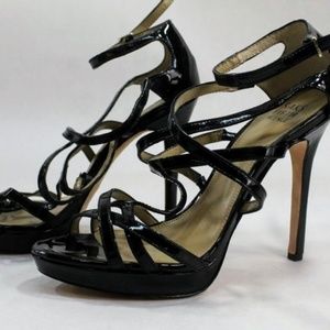 Saks Fifth Avenue Strappy Black Leather Sandals