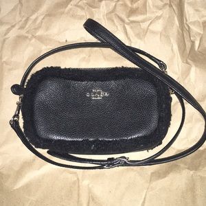 Coach Pebble Leather Shearling Crossbody F64706