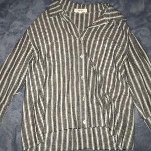 Striped button down blouse
