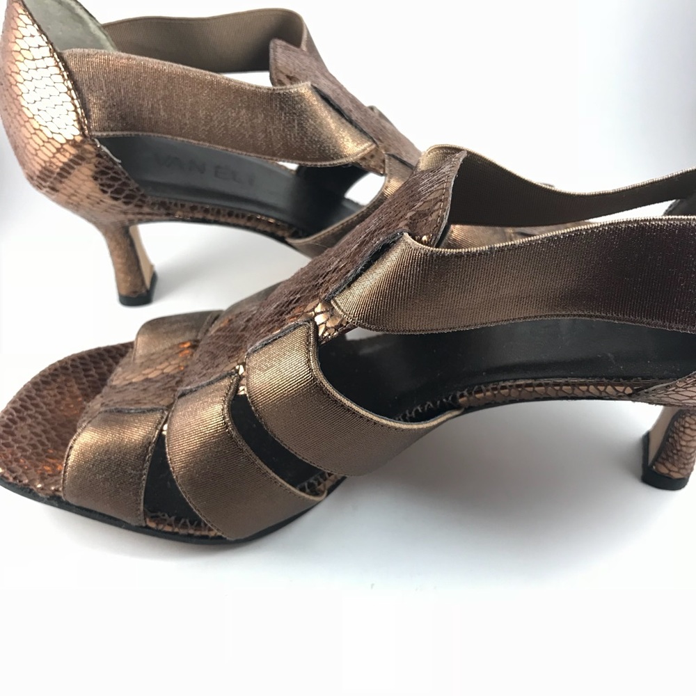 Vaneli Brown Open Toe Heels Sz 7.5 M