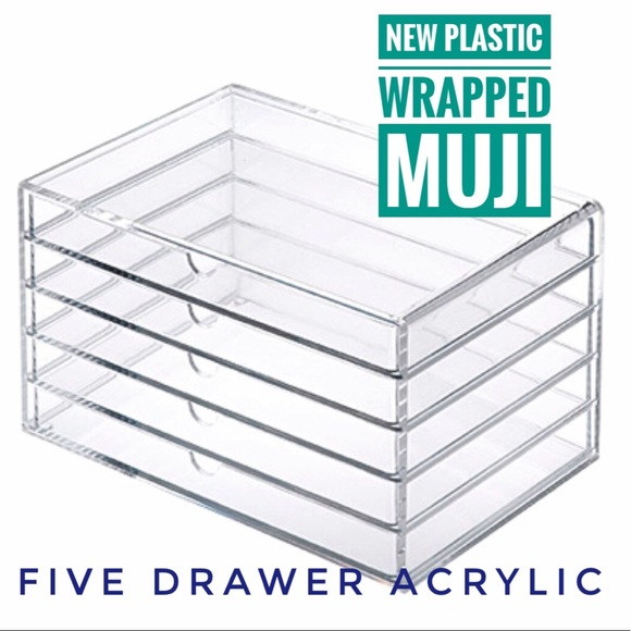 Muji Makeup New Acrylic Five Drawer Container Box Poshmark
