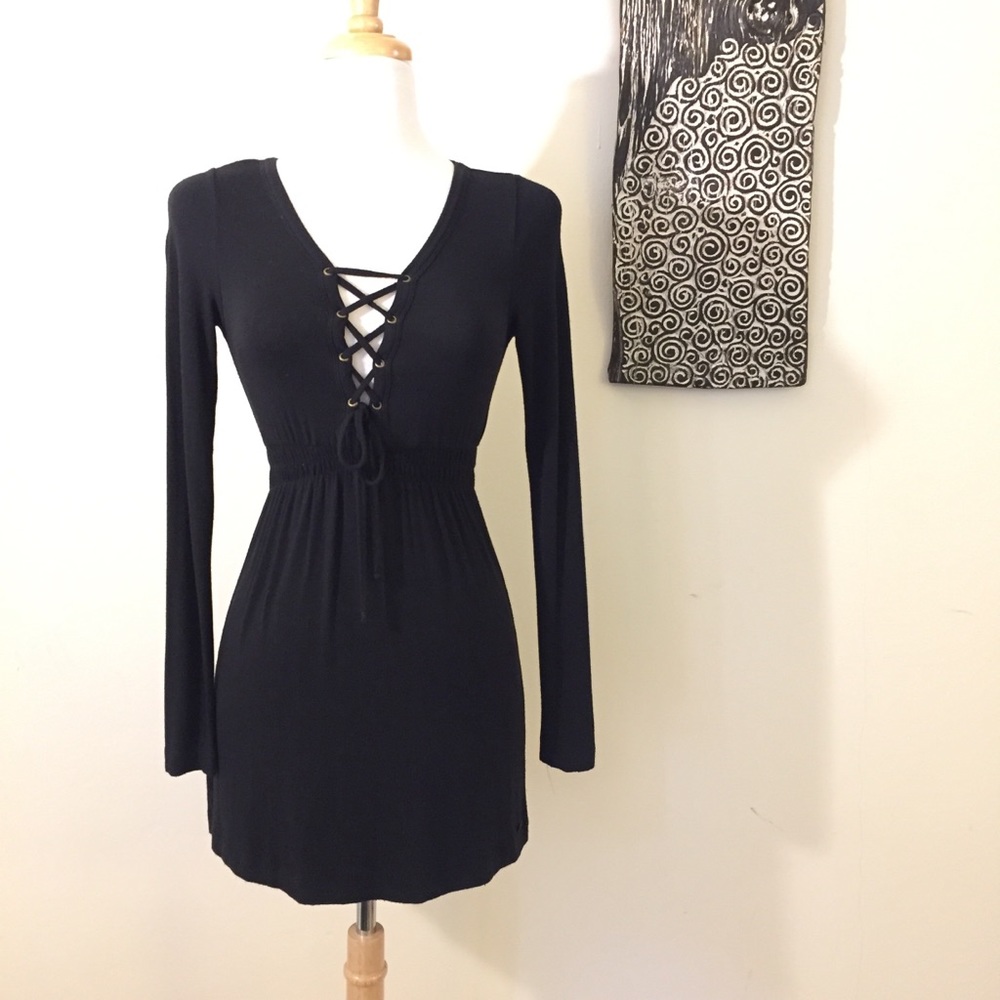 Vintage 90’s Miss Sixty Long Sleeved Black Dress