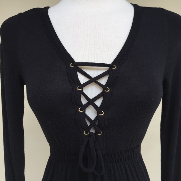 Vintage 90’s Miss Sixty Long Sleeved Black Dress - Picture 2 of 8