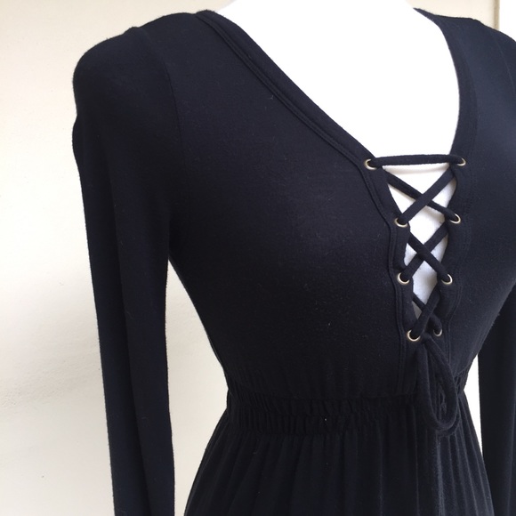 Vintage 90’s Miss Sixty Long Sleeved Black Dress - Picture 3 of 8