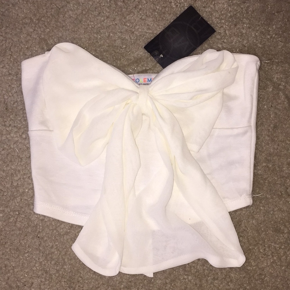 Bow White Crop top