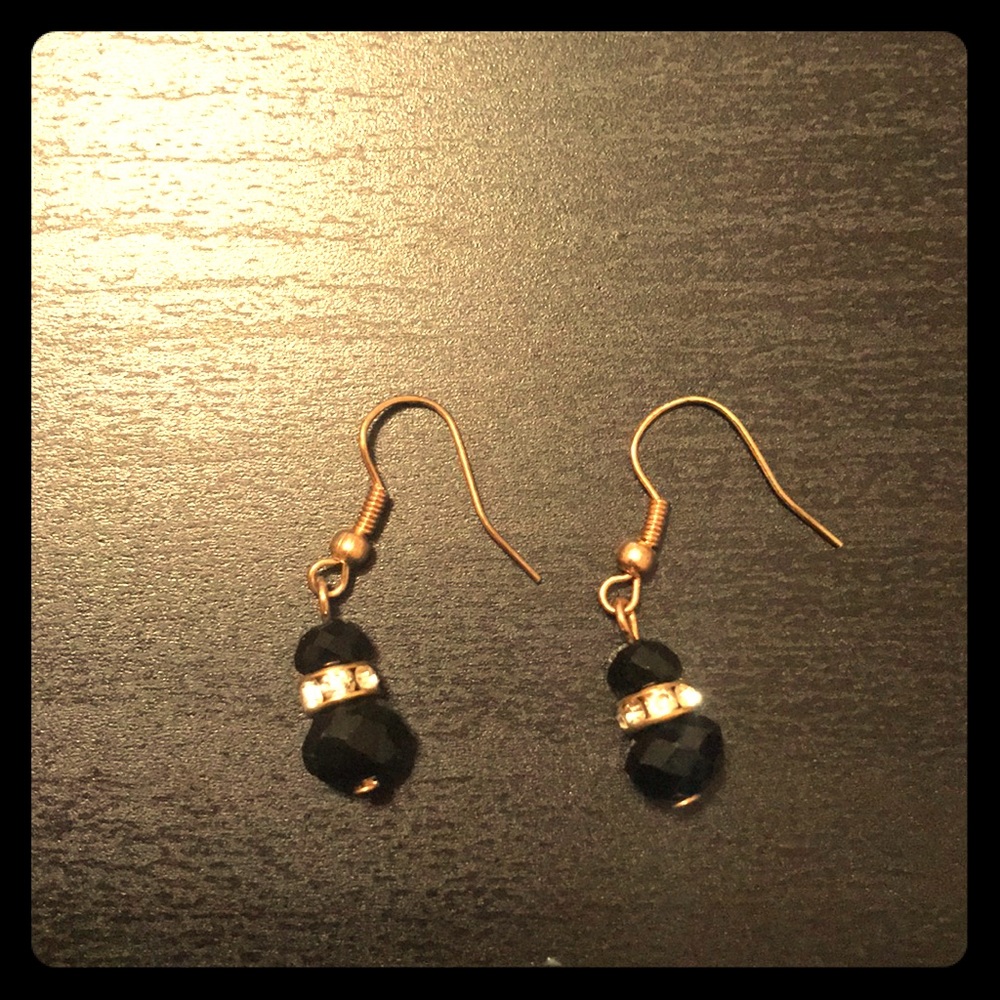 Hand crafted black and gold earrings