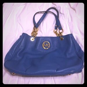 Blue and gold Michael Kors Purse