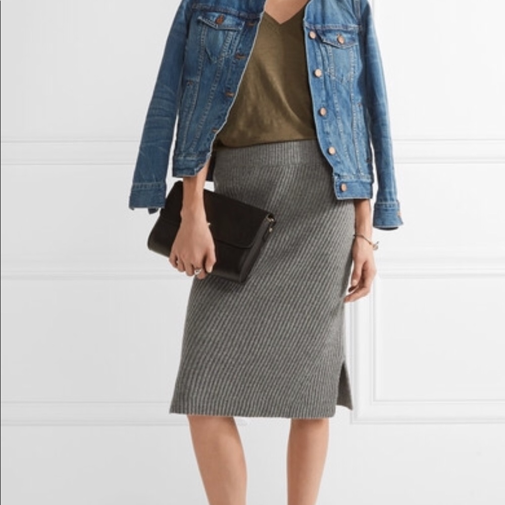 NWT Madewell ribbed merino wool skirt.