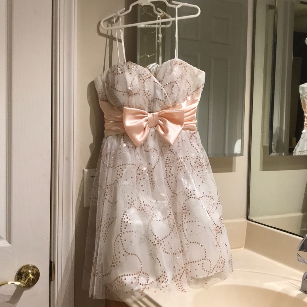 Camille La Vie white and copper dress