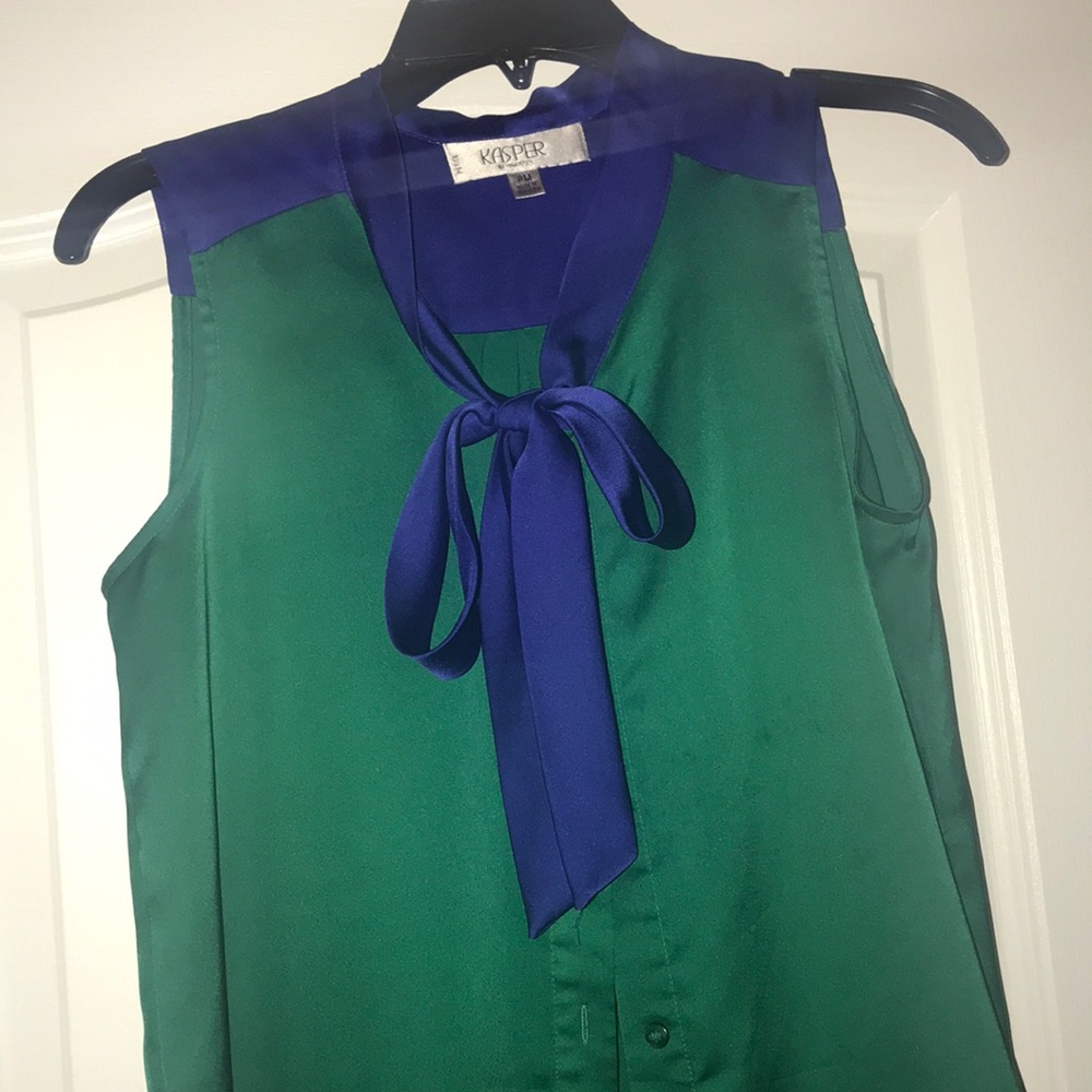 Two Colored Tie Up Blouse