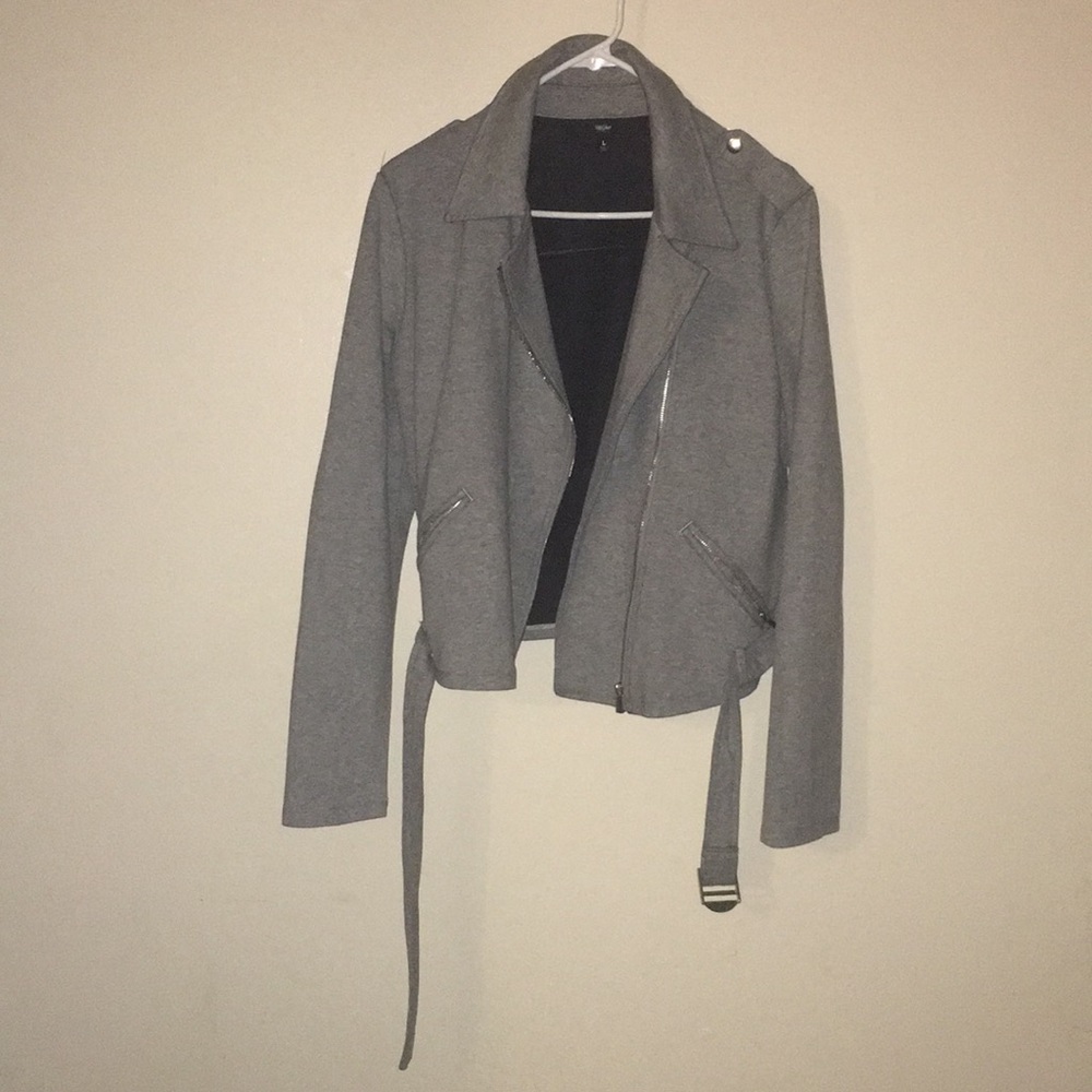 Gray moto jacket