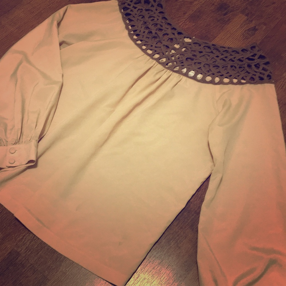 Silky, Lace Yoke Top