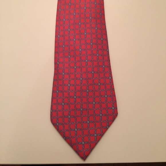 HERMÈS red silk tie – Vintage Carwen Hermes 100% silk tie